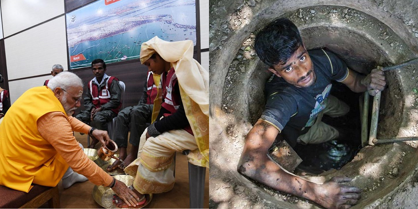 Mr Prime Minister, manual scavenging work is neither spiritual nor glorious!