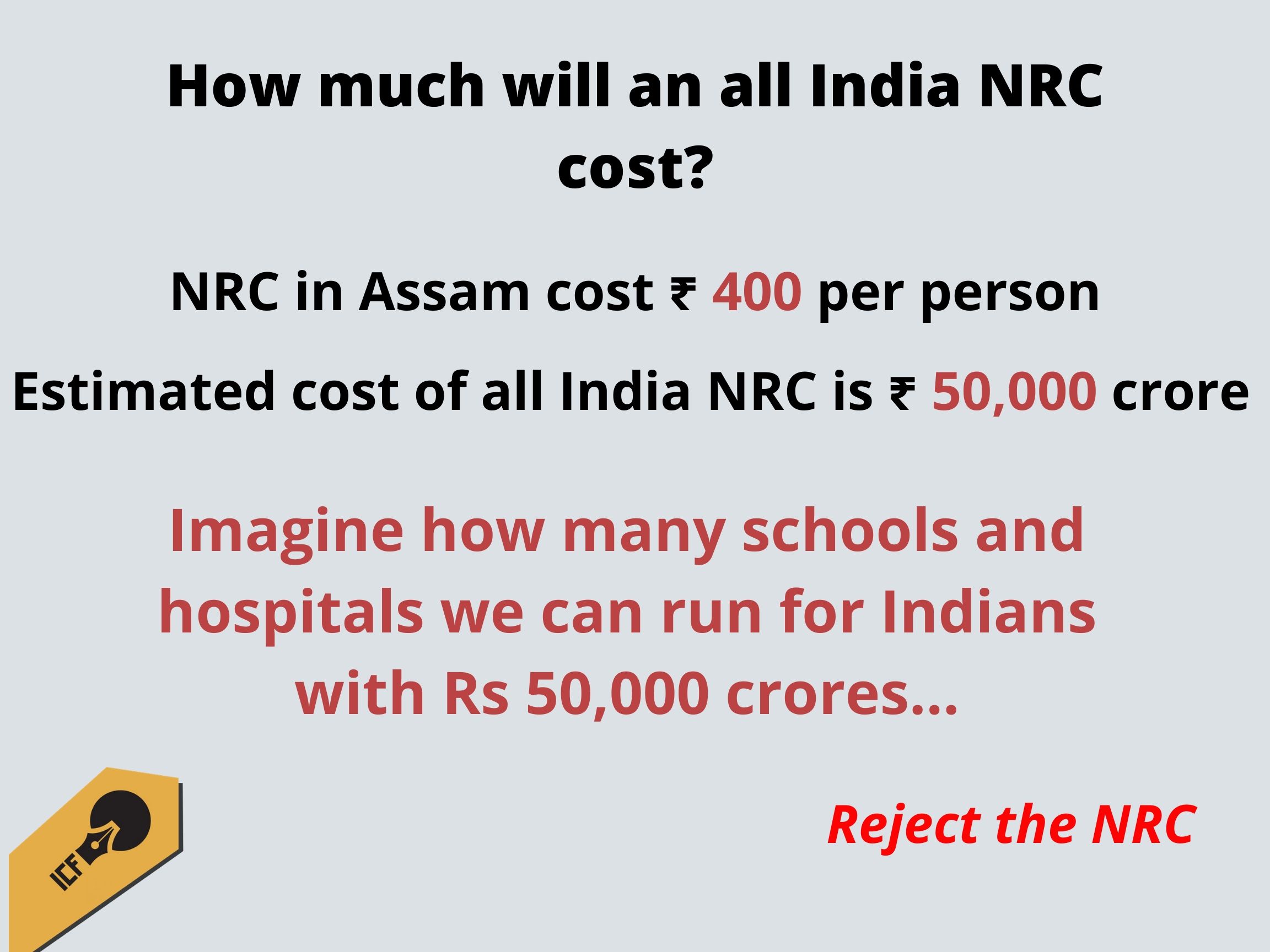 How much will an all India NRC cost?